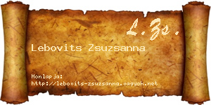 Lebovits Zsuzsanna névjegykártya